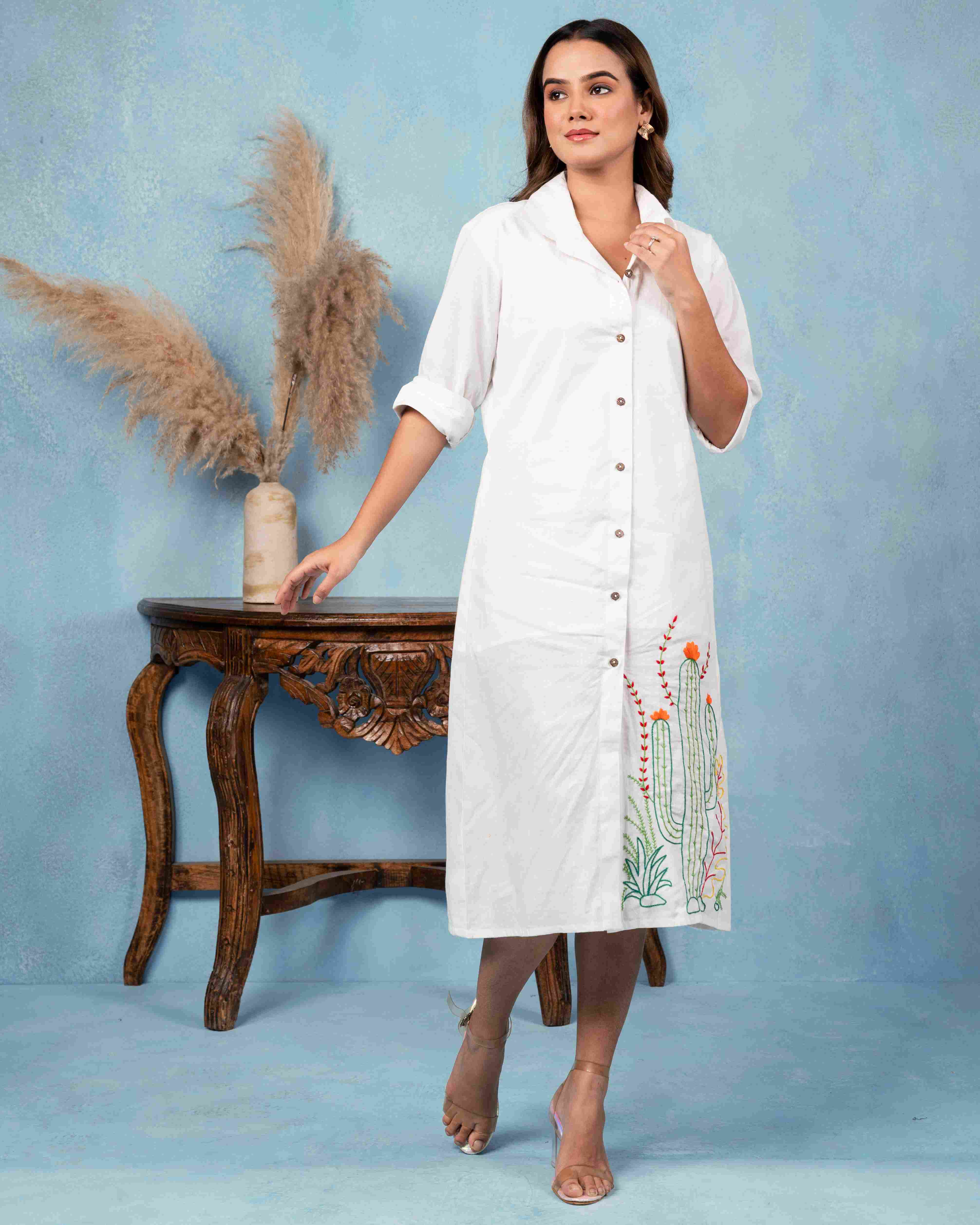 HAND-PAINTED COTTON SUMMER DRESS
